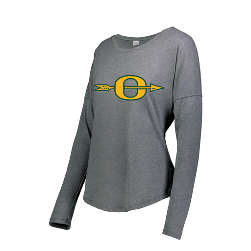 [FTLCUBGY-FAXS-LOGO1] Decker Women's Tri-Blend T-Shirt - Long Sleeve (Female Adult XS, Gray, Logo 1)