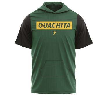Ouachita Baseball - Green Short Sleeve Hoodie (Runs Big)